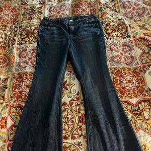 Cache jeans Denim wide leg flare 10 women Blue Dark Wash